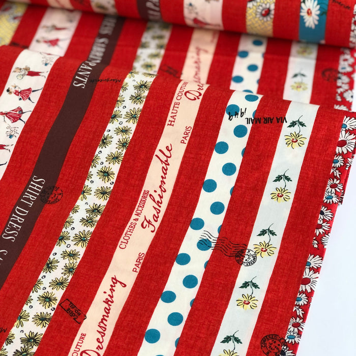 Design Stripes - Red - Suzuko Koseki - Yuwa