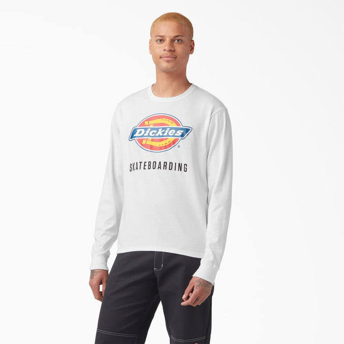 DICKIES - SKATEBOARDING LOGO GRAPHIC LONGSLEEVE SHIRT WHITE