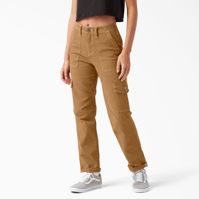 DICKIES - WOMEN'S CUFFED UTILITY PANT BROWN DUCK