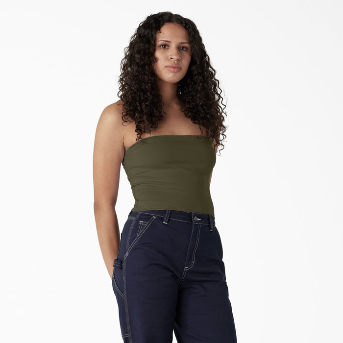 DICKIES - WOMENS KNIT TUBE TOP MILITARY GREEN