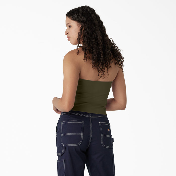 DICKIES - WOMENS KNIT TUBE TOP MILITARY GREEN