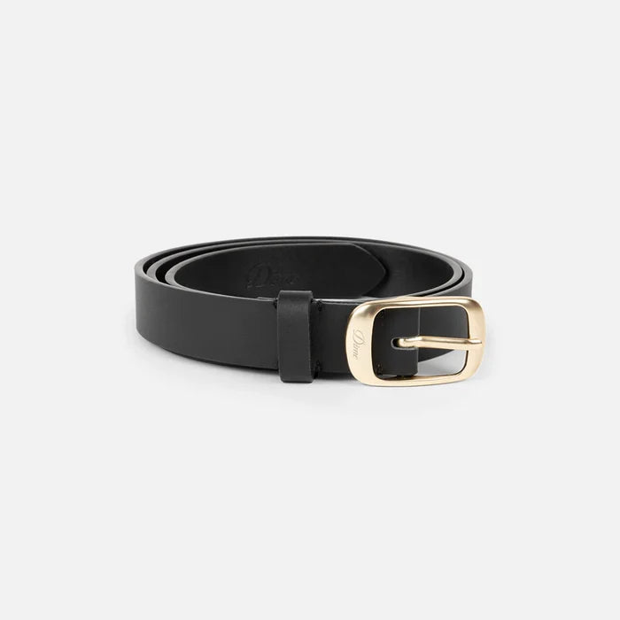 DIME - DRESS LEATHER BELT - BLACK S/M