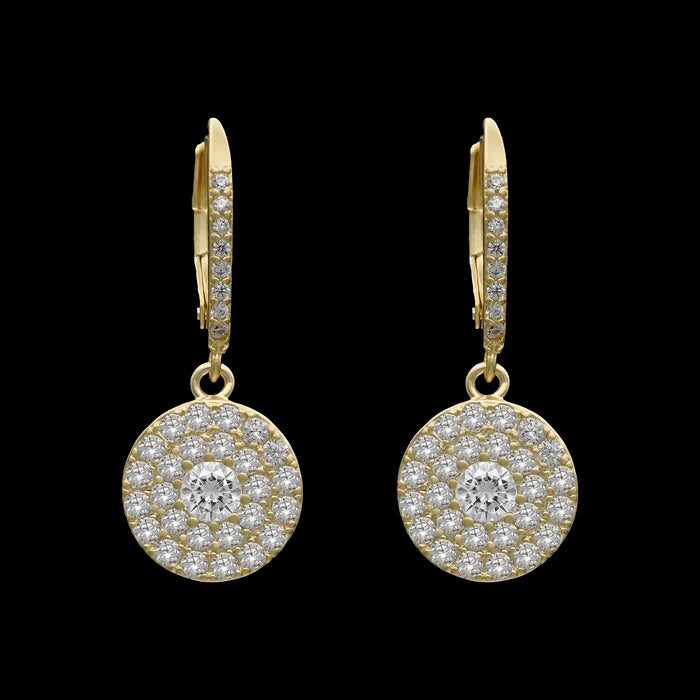 Disc Faux Diamond Earrings