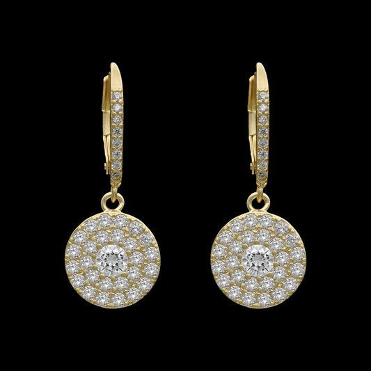Disc Faux Diamond Earrings