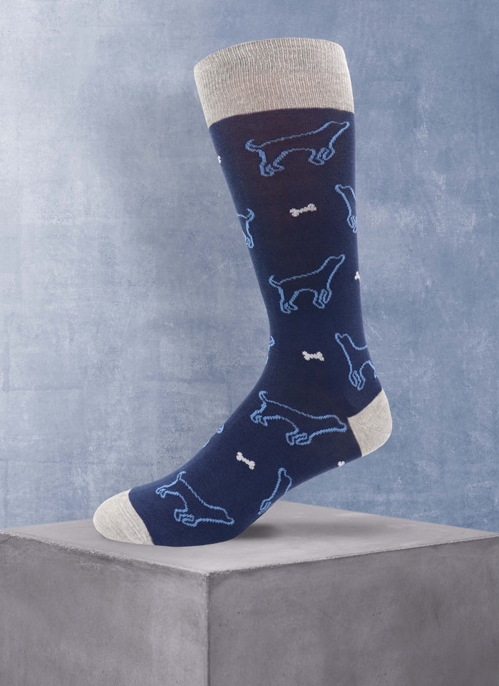 Dog and Bone Sock - Navy