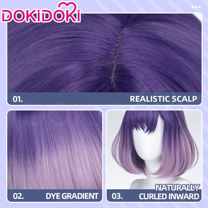 DokiDoki Anime BanG Dream! Cosplay Miyako Fuji Wig Short Purple