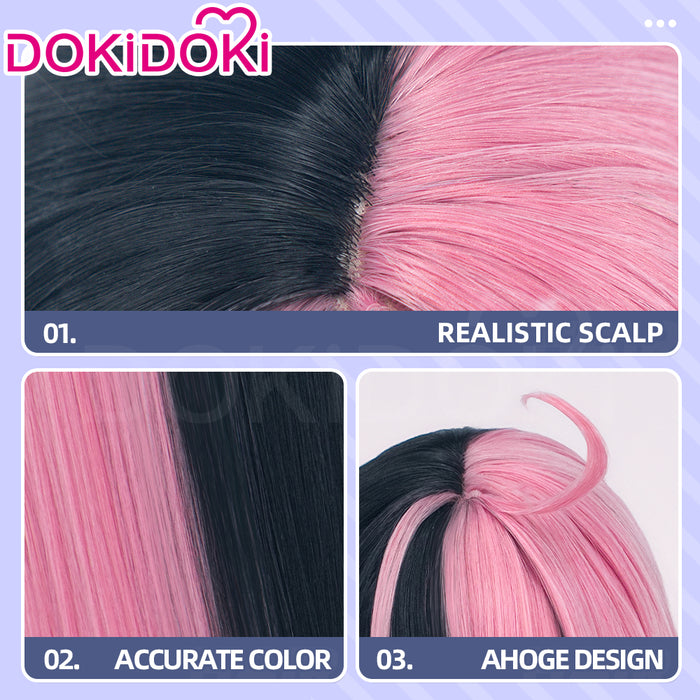 DokiDoki Anime BanG Dream! Cosplay Sengoku Yuno Wig Long Straight Black Pink Hair Mugendai Mewtype