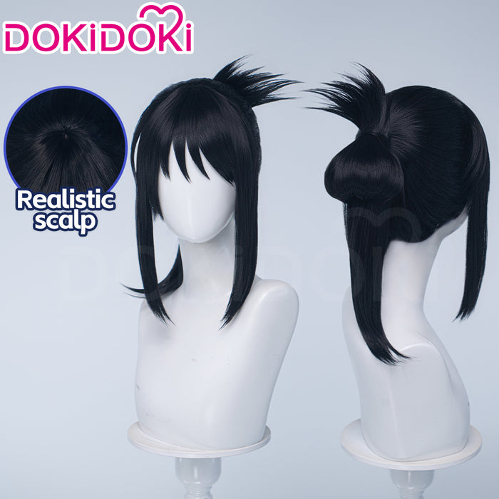 DokiDoki Anime Cosaply Wig Black Straight Hair Pre Braided