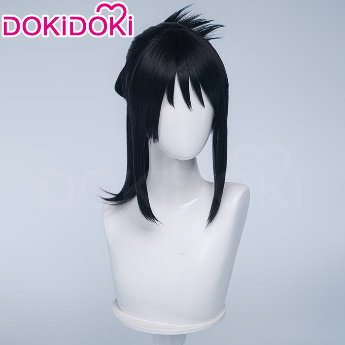 DokiDoki Anime Cosaply Wig Black Straight Hair Pre Braided