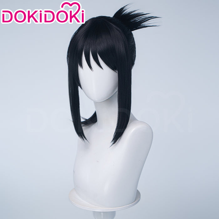 DokiDoki Anime Cosaply Wig Black Straight Hair Pre Braided