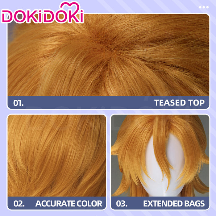 DokiDoki Anime Cosplay Wig Long Curly Orange Hair