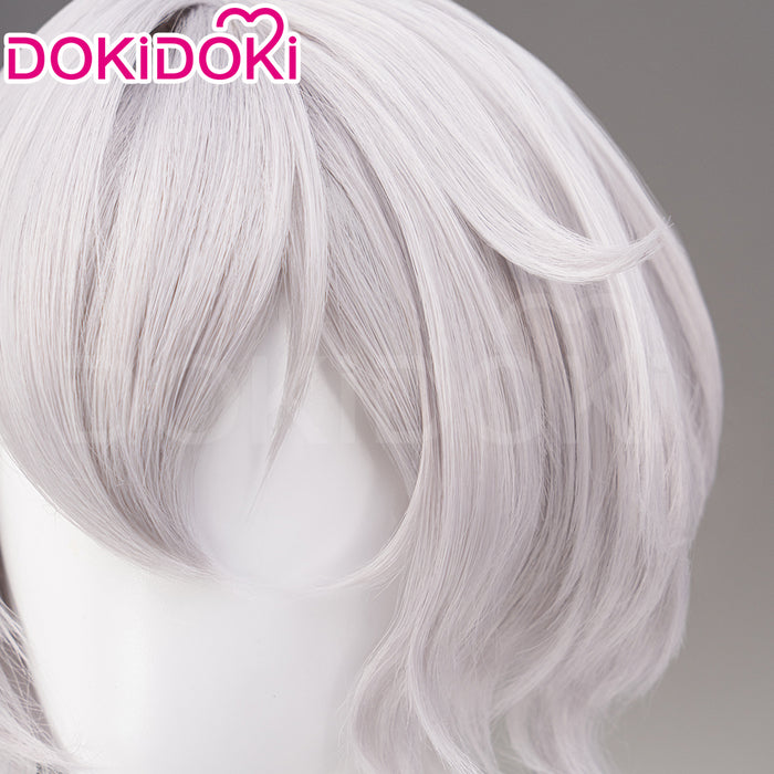 DokiDoki Anime Cosplay Wig Long Straight Silver Hair Pre-Tied Ponytails