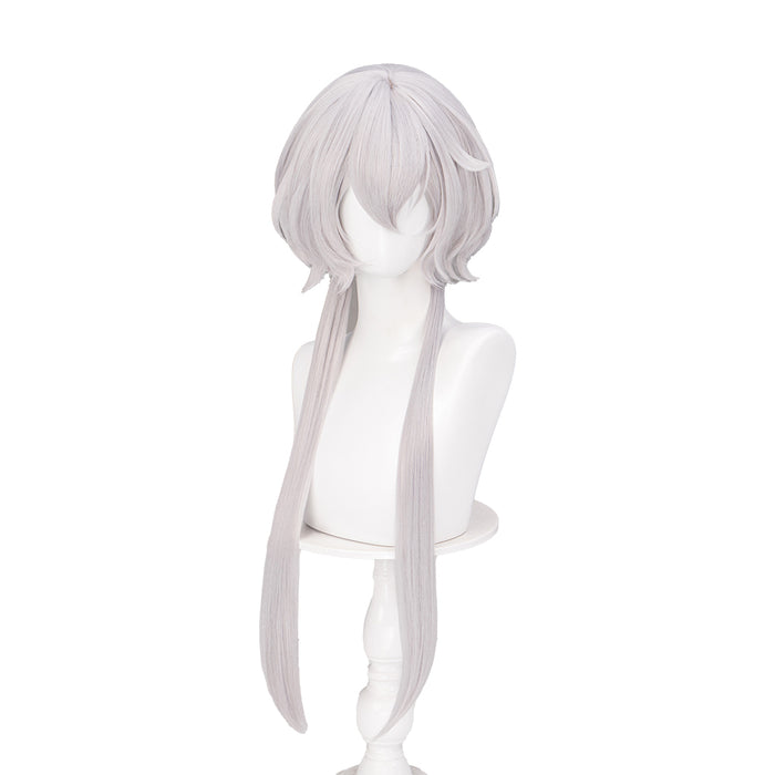 DokiDoki Anime Cosplay Wig Long Straight Silver Hair Pre-Tied Ponytails