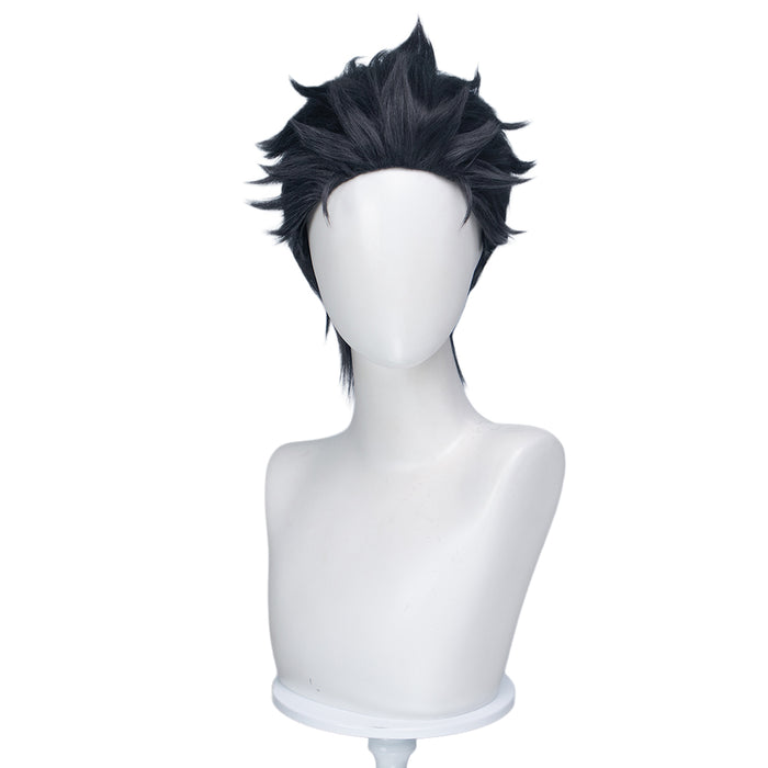 DokiDoki Anime Cosplay Wig Short Curly Black Hair Multi Layered Flipped