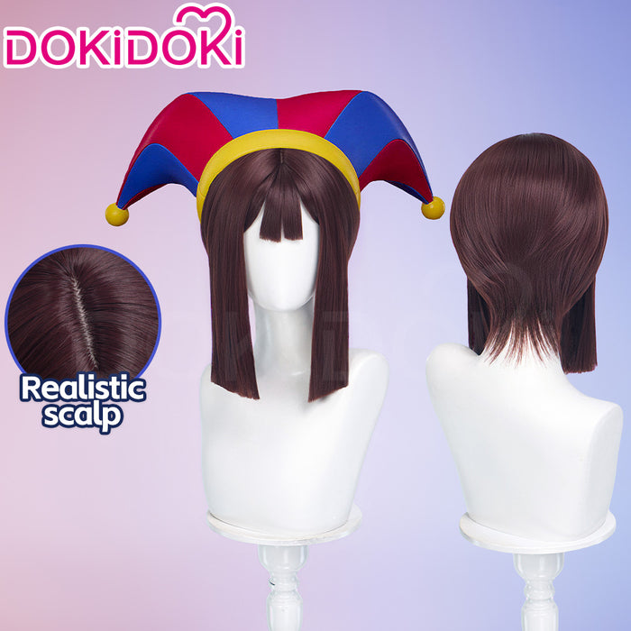 DokiDoki Anime Cosplay Wig Short Straight Brown Hair Circus