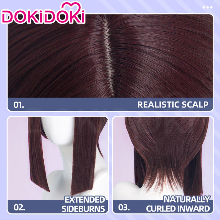 DokiDoki Anime Cosplay Wig Short Straight Brown Hair Circus