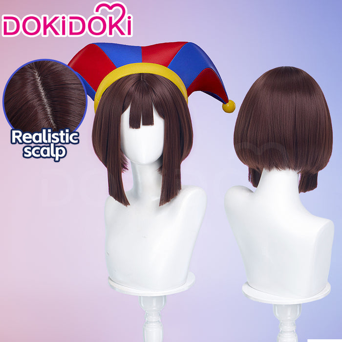 DokiDoki Anime Cosplay Wig Short Straight Brown Hair Circus