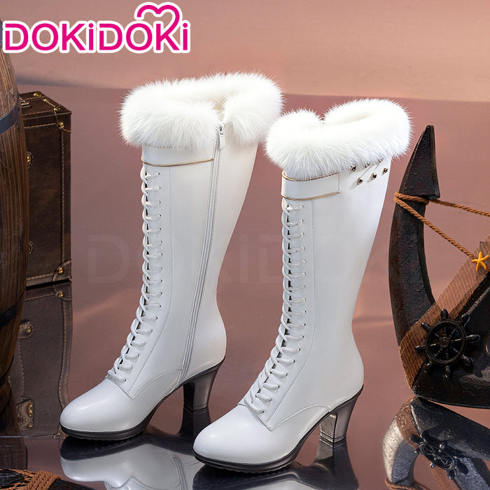 DokiDoki Anime Cosplay  Women Shoes  White High Boots