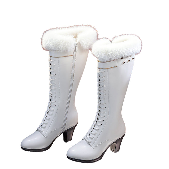 DokiDoki Anime Cosplay  Women Shoes  White High Boots