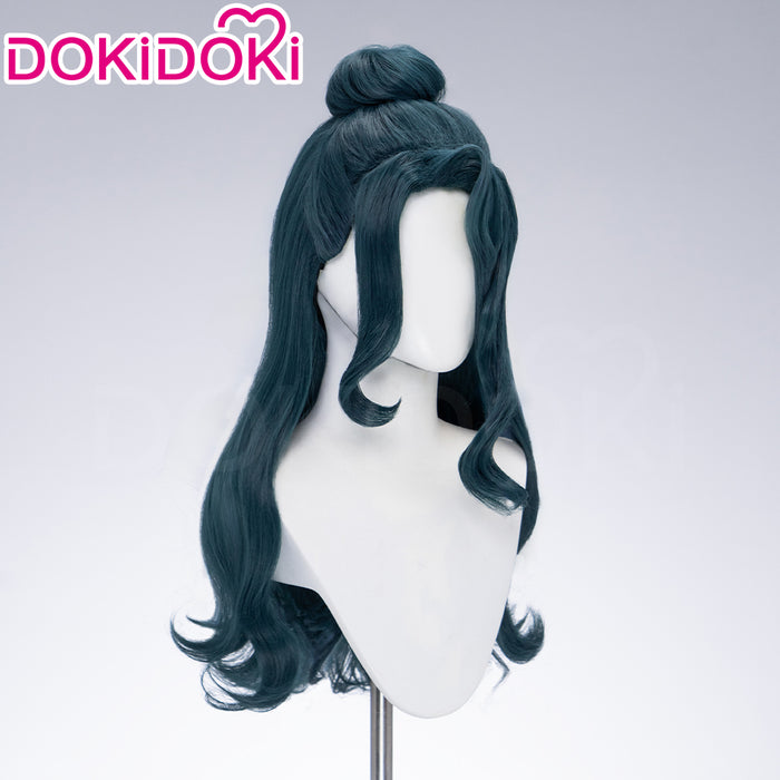 DokiDoki Anime The Apothecary Diaries Cosplay Suirei Wig Long Curly Dark Green Hair Detachable Bun Shisui