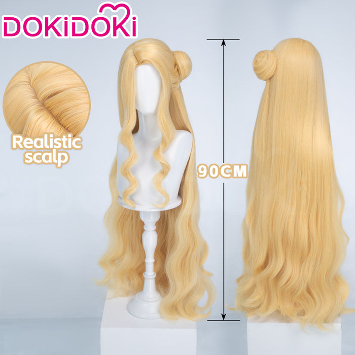 DokiDoki Anime The One Within the Villainess Cosplay Remilia Rosa Graupner Wig Long Curly Blonde Hair