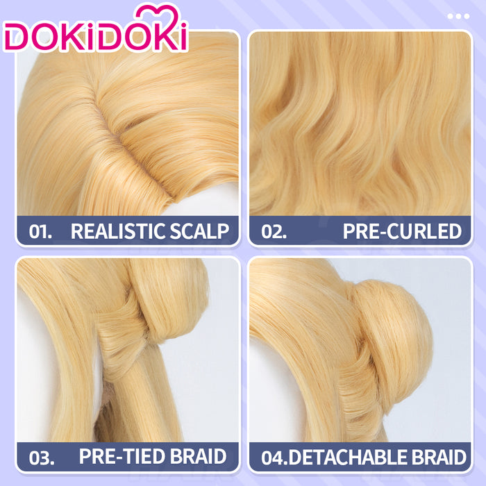 DokiDoki Anime The One Within the Villainess Cosplay Remilia Rosa Graupner Wig Long Curly Blonde Hair
