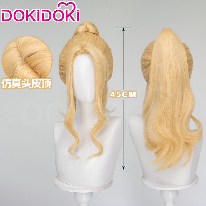 DokiDoki Anime The One Within the Villainess Cosplay Remilia Rosa Graupner Wig Long Curly Blonde Hair