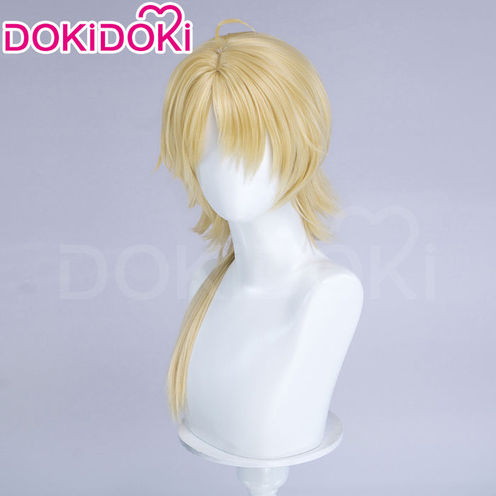 DokiDoki Game Arknights Cosplay Młynar Wig Long Blonde Hair Ponytail Roar Against The Wilds