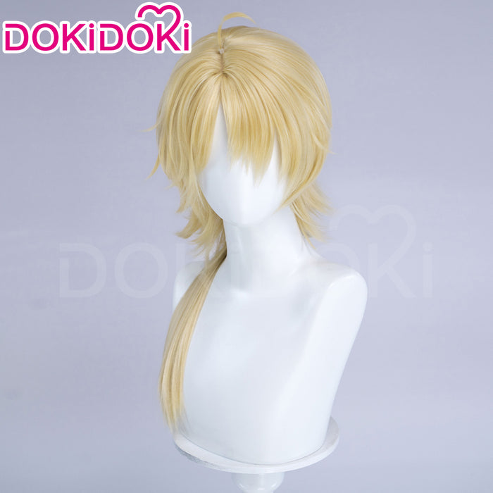DokiDoki Game Arknights Cosplay Młynar Wig Long Blonde Hair Ponytail Roar Against The Wilds