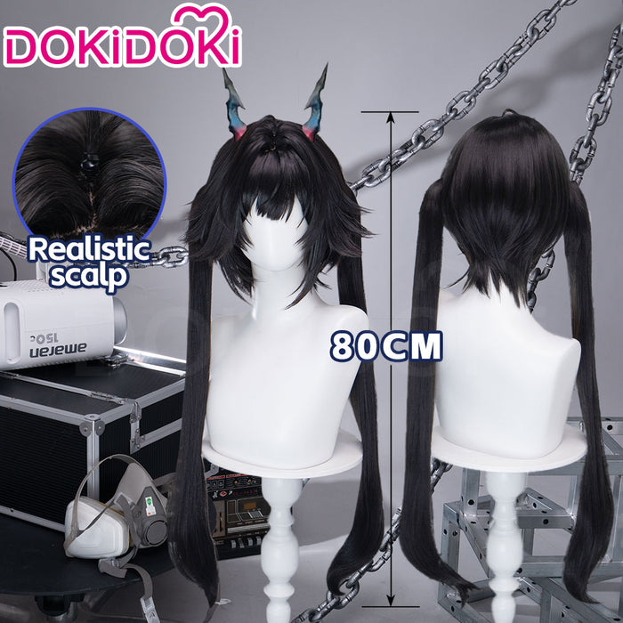 DokiDoki Game Arknights: Endfield Cosplay Chen Qianyu Wig Long Straight Black Hair Chen Qian Yu