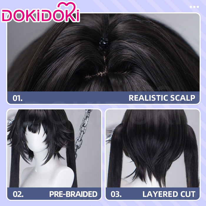 DokiDoki Game Arknights: Endfield Cosplay Chen Qianyu Wig Long Straight Black Hair Chen Qian Yu
