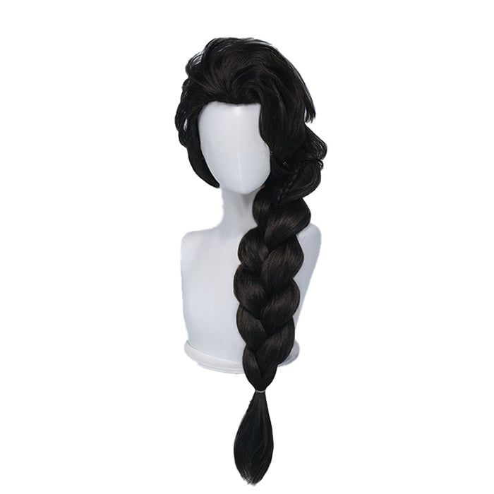 DokiDoki Game Cosplay Long Black Hair Braided Side Ponytail the Desert Rose