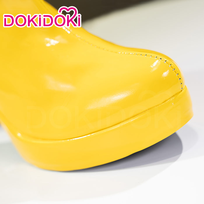 Dokidoki Game Cosplay Shoes Long Boots Yellow Green