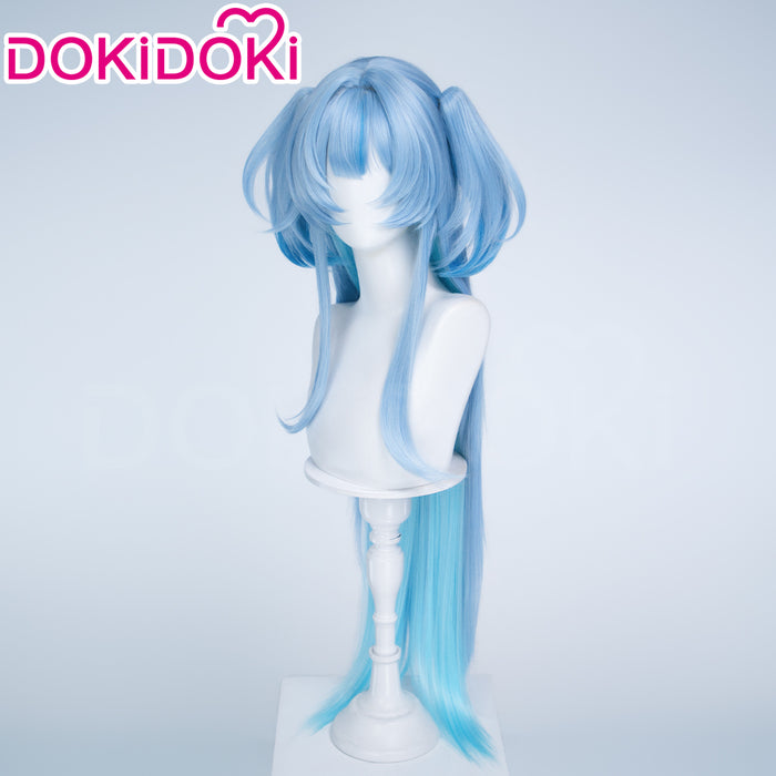 DokiDoki Game Cosplay Wig Long Straight Blue Gradient Hair