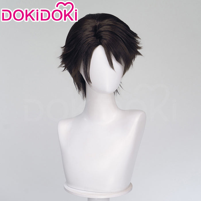 DokiDoki Game Cosplay Wig Short Straight Dark Brown Hair