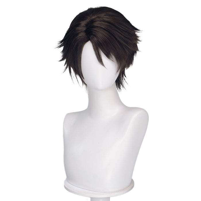 DokiDoki Game Cosplay Wig Short Straight Dark Brown Hair