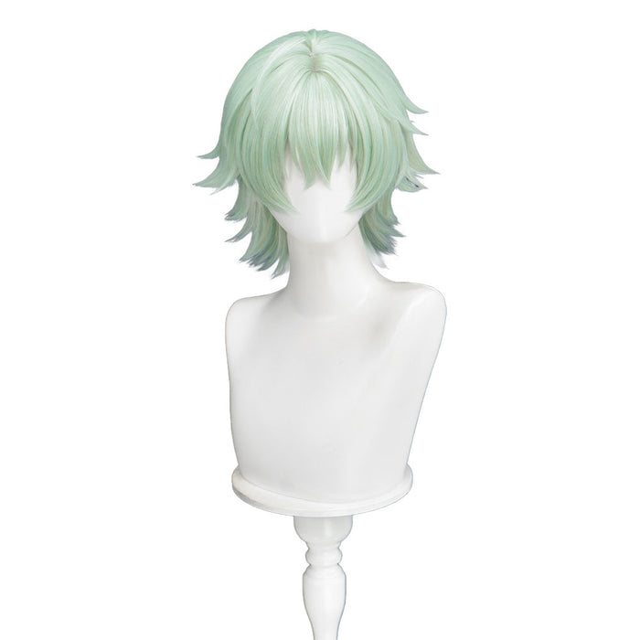 DokiDoki Game Genshin Impact Cosplay Alyosha Wig Short Green Hair Snezhnaya Sudden Snow