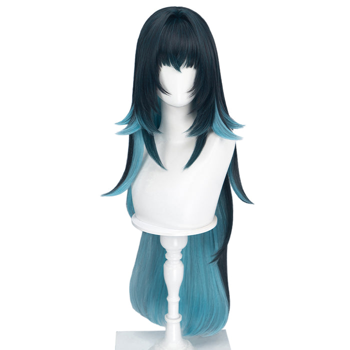 DokiDoki Game Genshin Impact Cosplay Danica Wig Long Straight Green Gradient Hair Snezhnaya Sudden Snow
