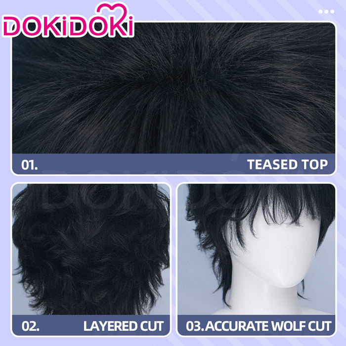 DokiDoki Game Silent Whispers Cosplay Theron Wig Short Black Hair