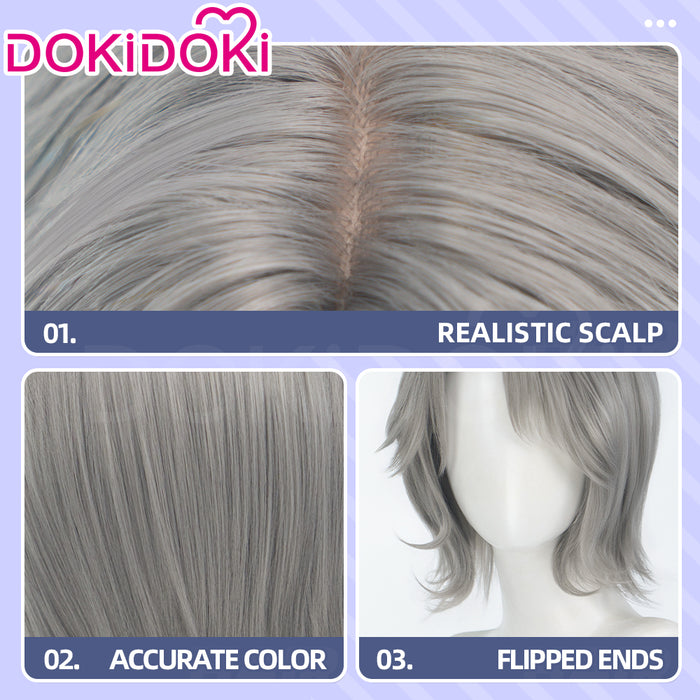 DokiDoki Game Stellar Blade: Blood Rain Cosplay Wig Short Curly Grey Hair