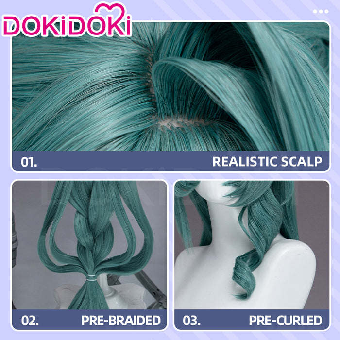 DokiDoki Game Zenless Zone Zero Cosplay Cecilia Wig Long Curly Green Hair Angels of Delusion ZZZ
