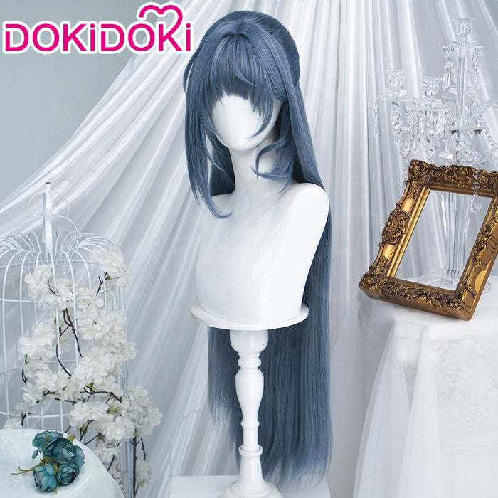 DokiDoki Game Zenless Zone Zero Cosplay The Storyteller Wig Long Straight Dusty Blue Hair ZZZ
