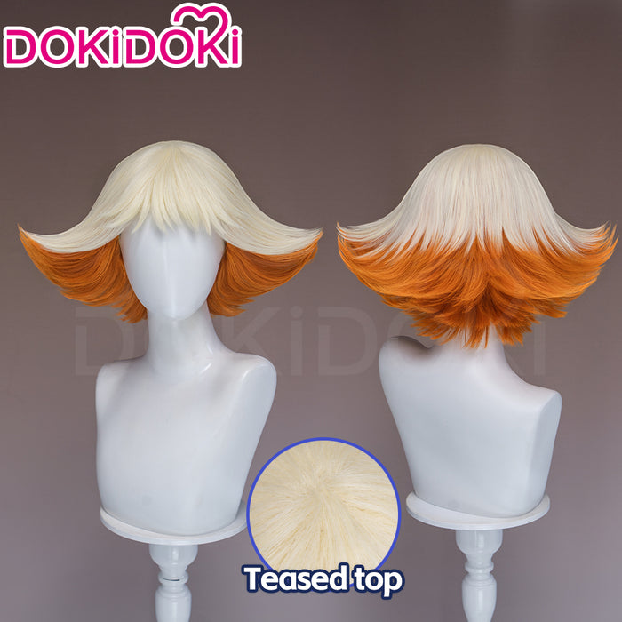 DokiDoki Manga Anime Witch Hat Atelier Cosplay Alaira Wig Short White Orange Hair
