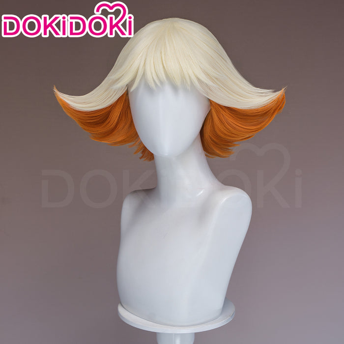 DokiDoki Manga Anime Witch Hat Atelier Cosplay Alaira Wig Short White Orange Hair