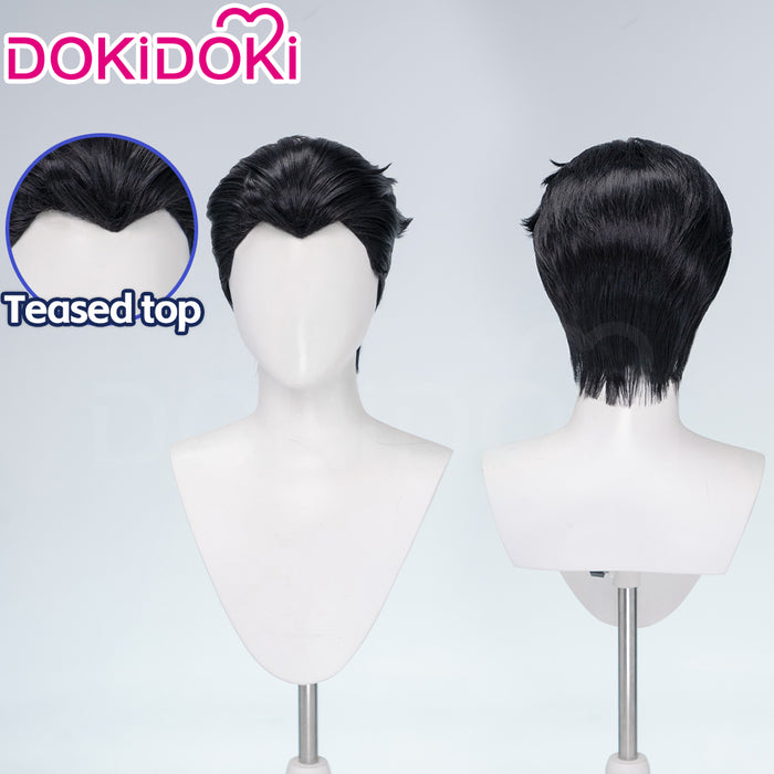 DokiDoki Movie Cosplay Hero Wig Short Black Slicked Back Hair