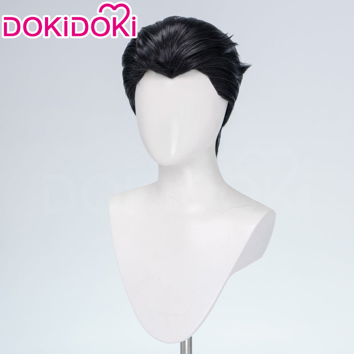 DokiDoki Movie Cosplay Hero Wig Short Black Slicked Back Hair