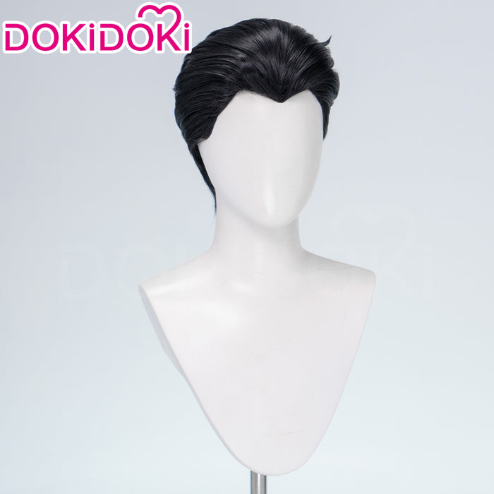 DokiDoki Movie Cosplay Hero Wig Short Black Slicked Back Hair