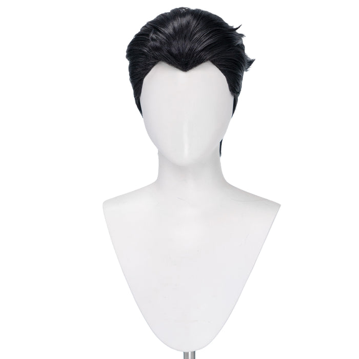 DokiDoki Movie Cosplay Hero Wig Short Black Slicked Back Hair