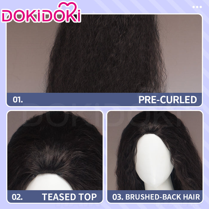 DokiDoki Movie Cosplay Wig Long Curly Black Hair Pre Curled