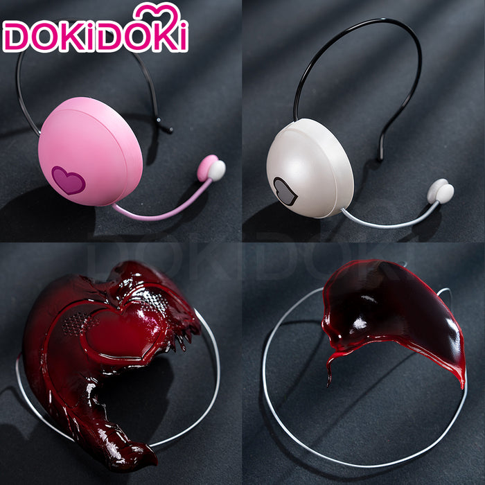 DokiDoki Music Project Cosplay Zombie Idol Prop White Pink Headphone / Mask